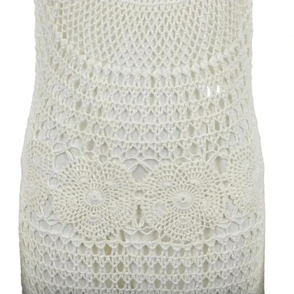 Linea Domani Crochet Midi Dress Cream Boho  Sleeveless Size Large - Picture 3 of 9